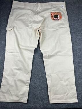 Stan Ray Carpenter Pants Mens 48x30 Cream Canvas Relaxed Workwear USA #900